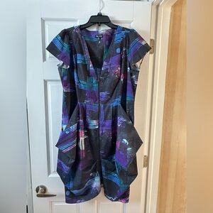 City Chic Multicolor Asymmetrical Dress